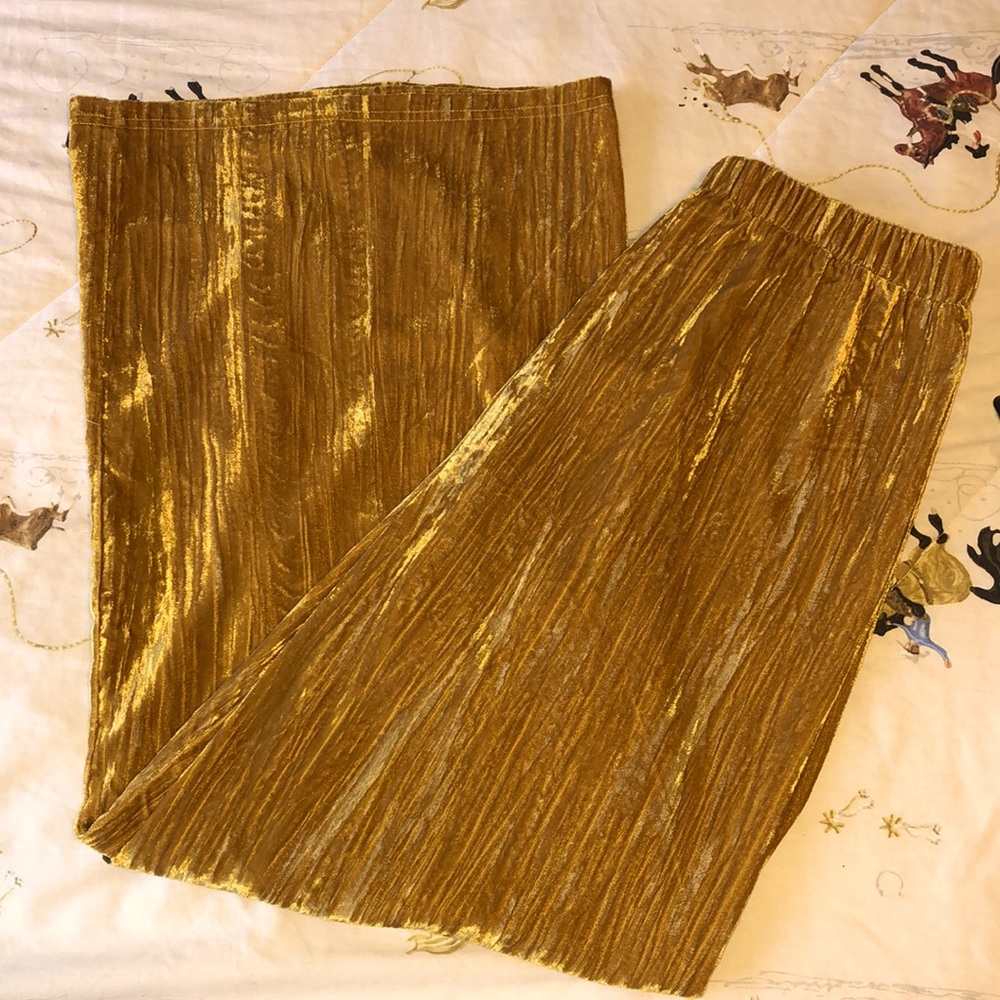 Mustard velvet crushed bottoms
